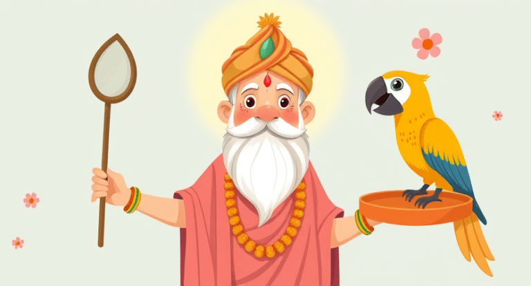 Akbar Birbal Moral Story about the Parrot and sevak