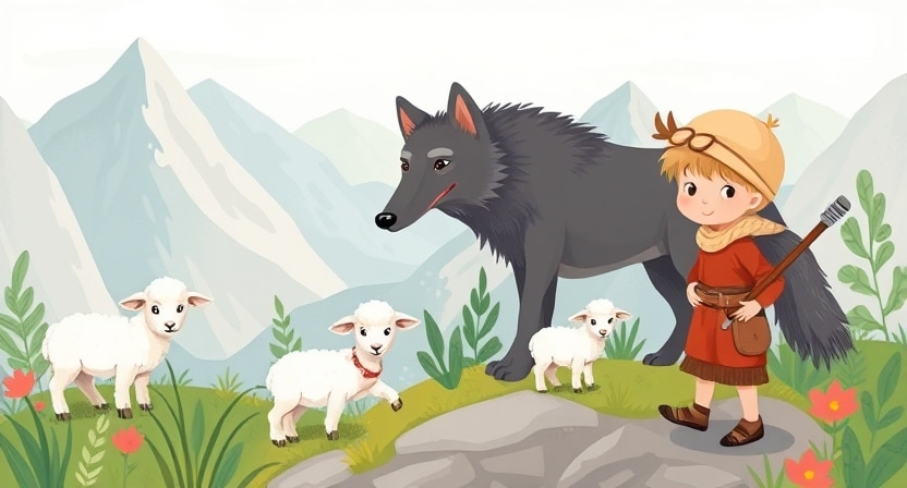 Short Hindi Story about a boy and wolf