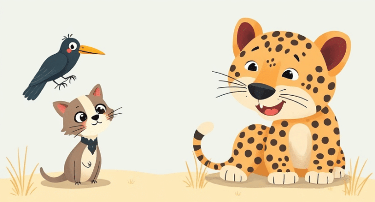Alif Laila Short Story - Cat, crow and cheetah story