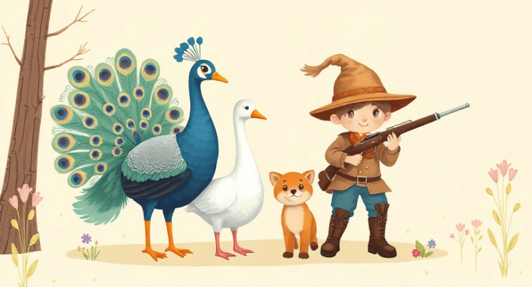 अलिफ़ लैला की दास्तान, Story of Peacock and Goose, dear and tiger cub