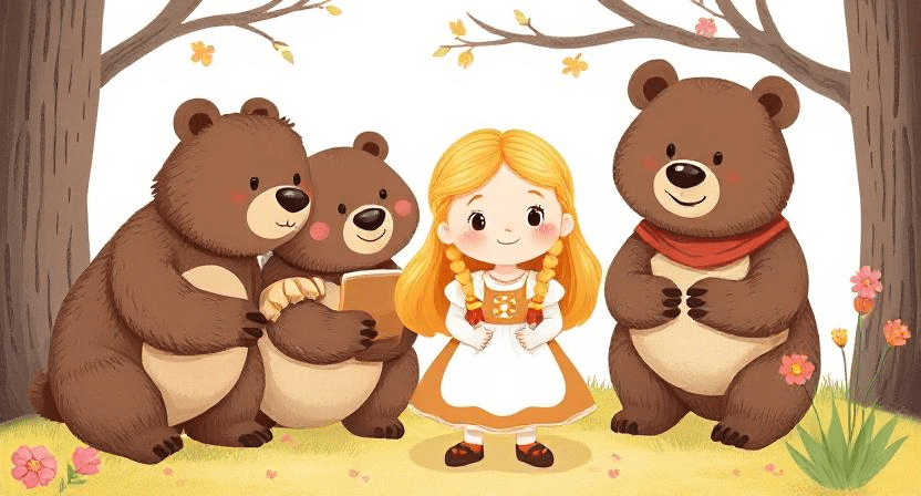 Goldilocks and three bears in hindi