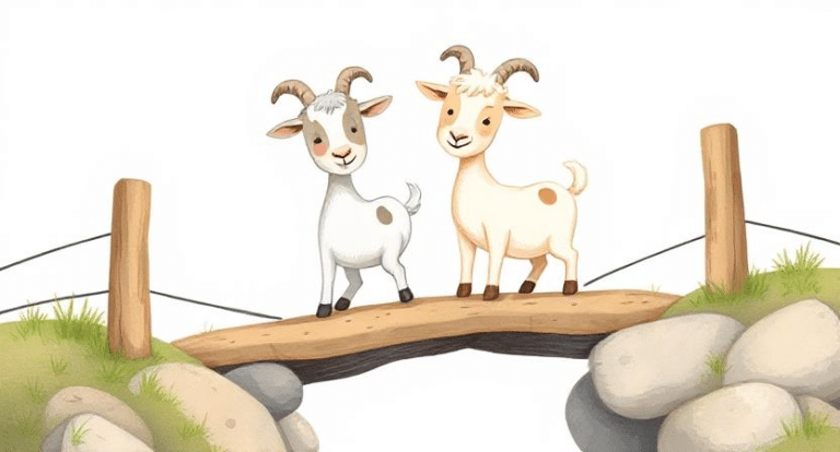 Hindi Short Motivational Story of two goats on a bridge.
